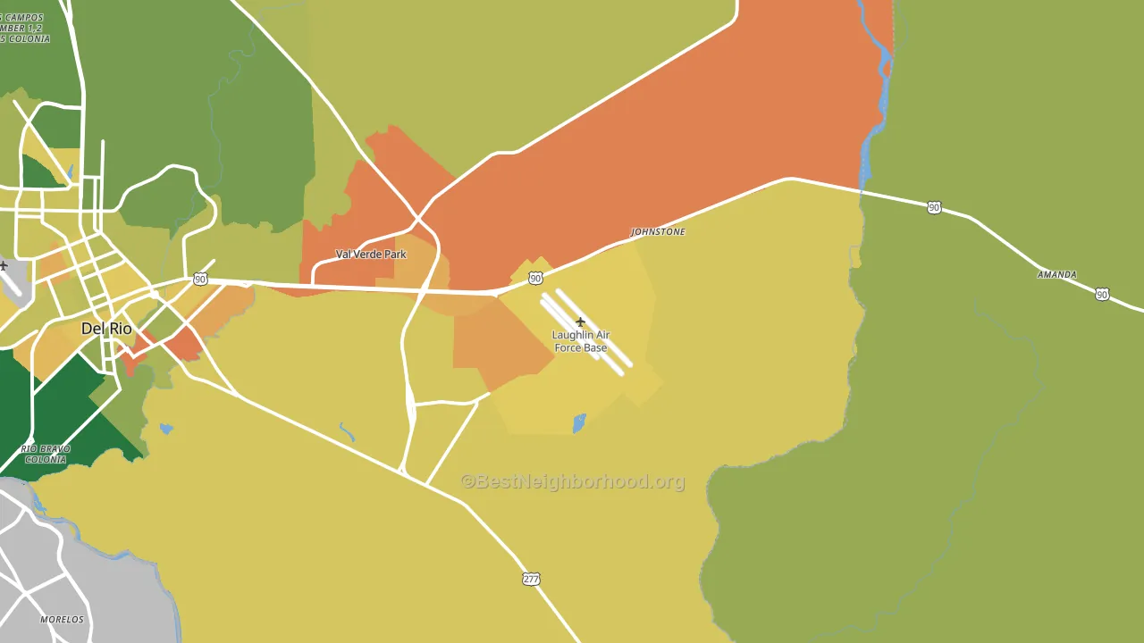 Laughlin A F B, TX block-group voter-turnout map