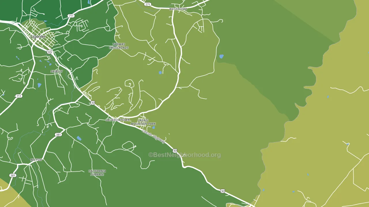Laughlintown, PA block-group voter-turnout map