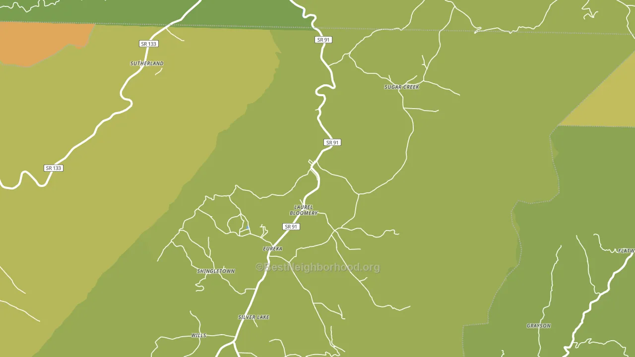 Laurel Bloomery, TN block-group voter-turnout map