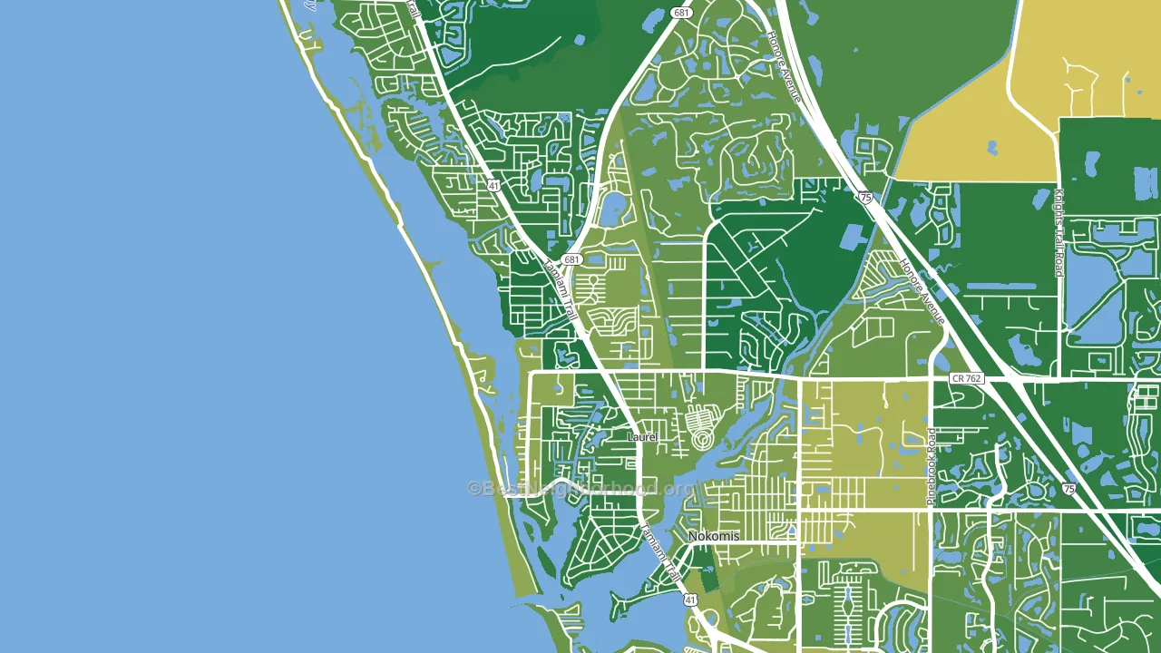 Laurel, FL block-group voter-turnout map