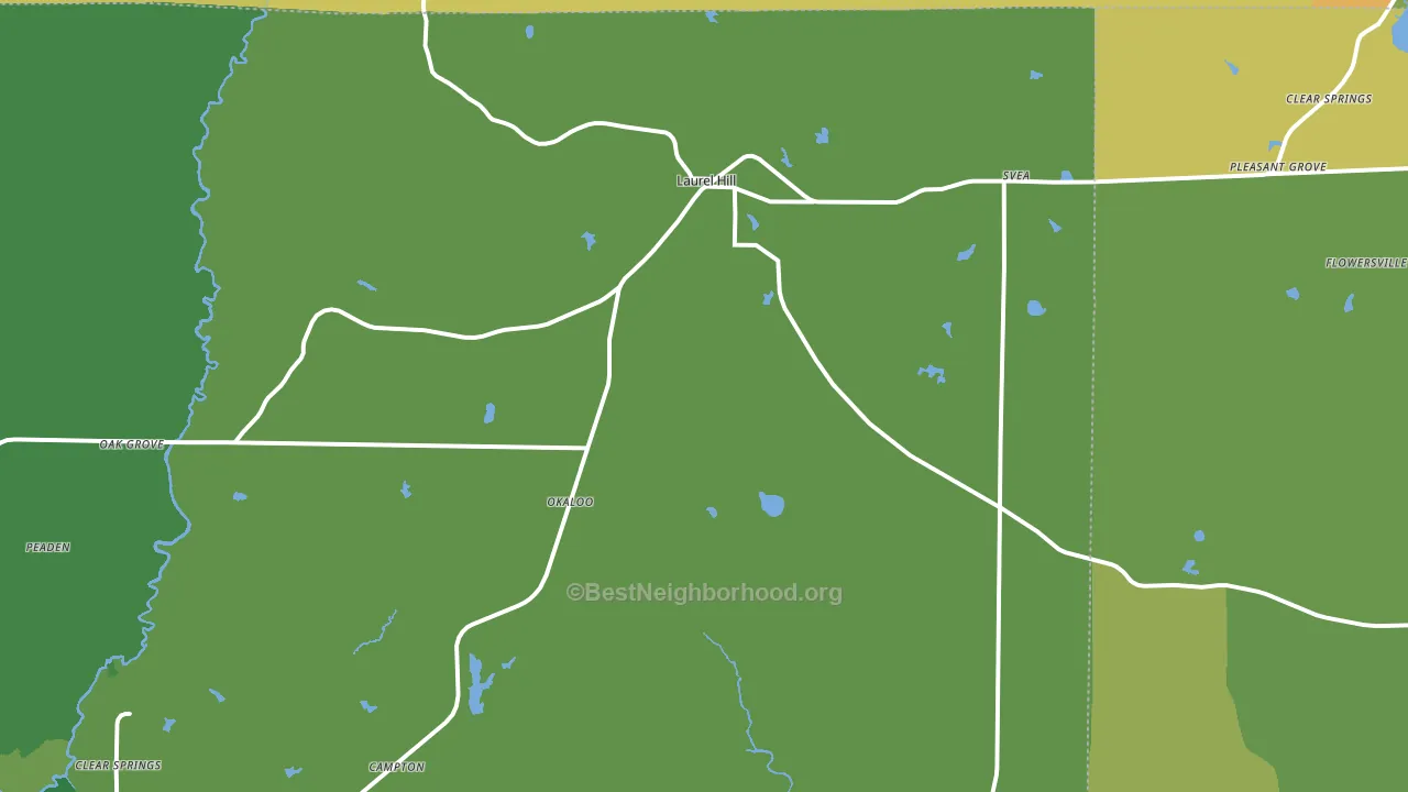 Laurel Hill, FL block-group voter-turnout map