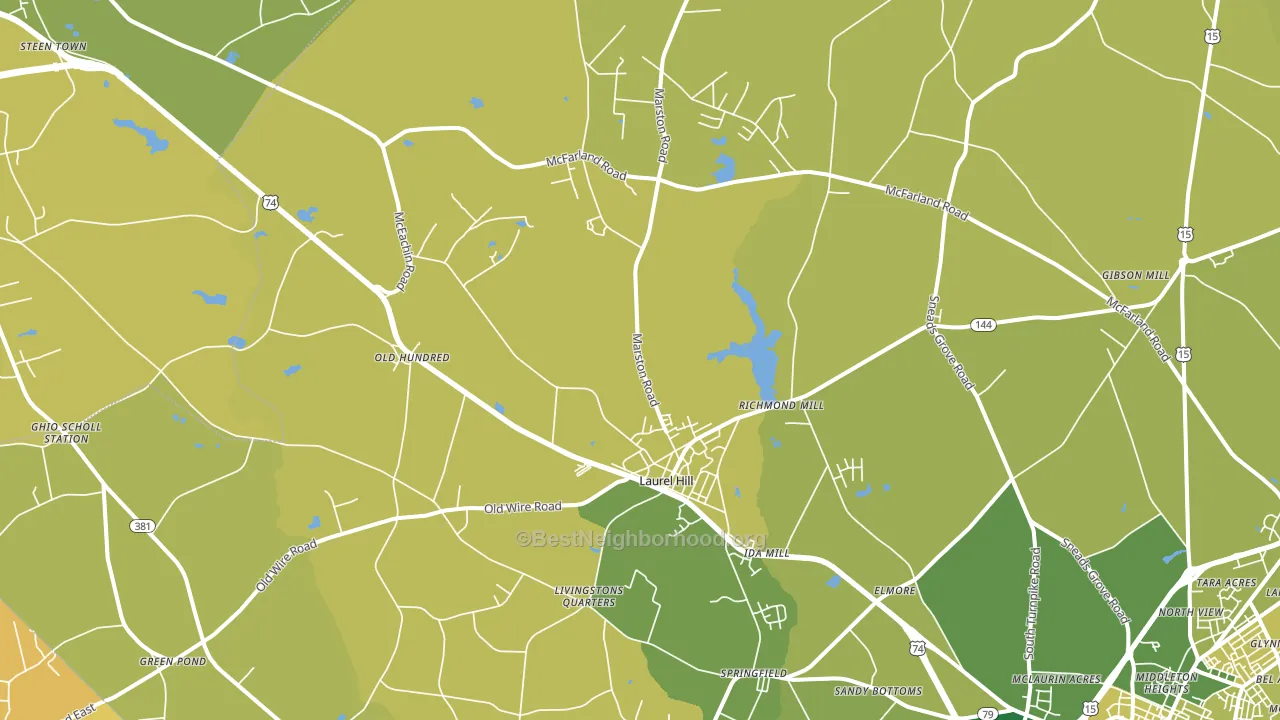 Laurel Hill, NC block-group voter-turnout map