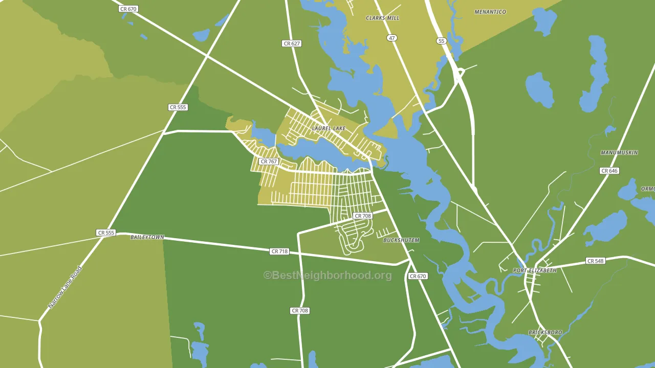 Laurel Lake, NJ block-group voter-turnout map