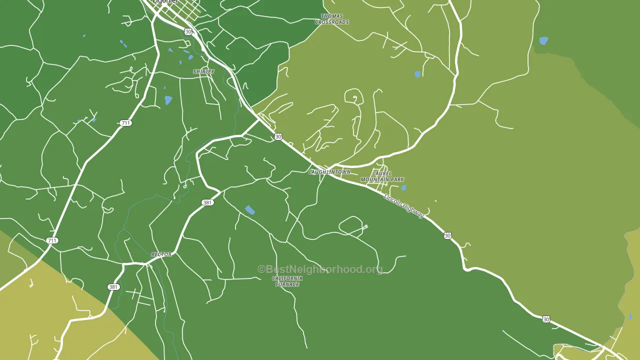 Laurel Mountain, PA block-group voter-turnout map