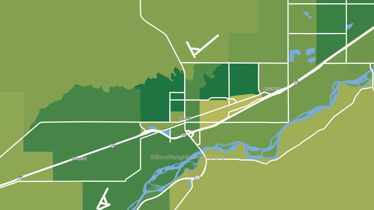Laurel, MT block-group voter-turnout map