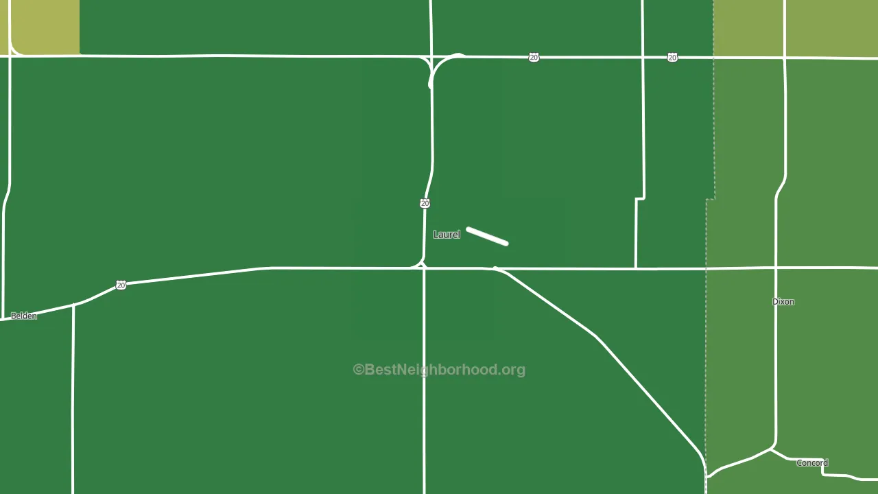 Laurel, NE block-group voter-turnout map