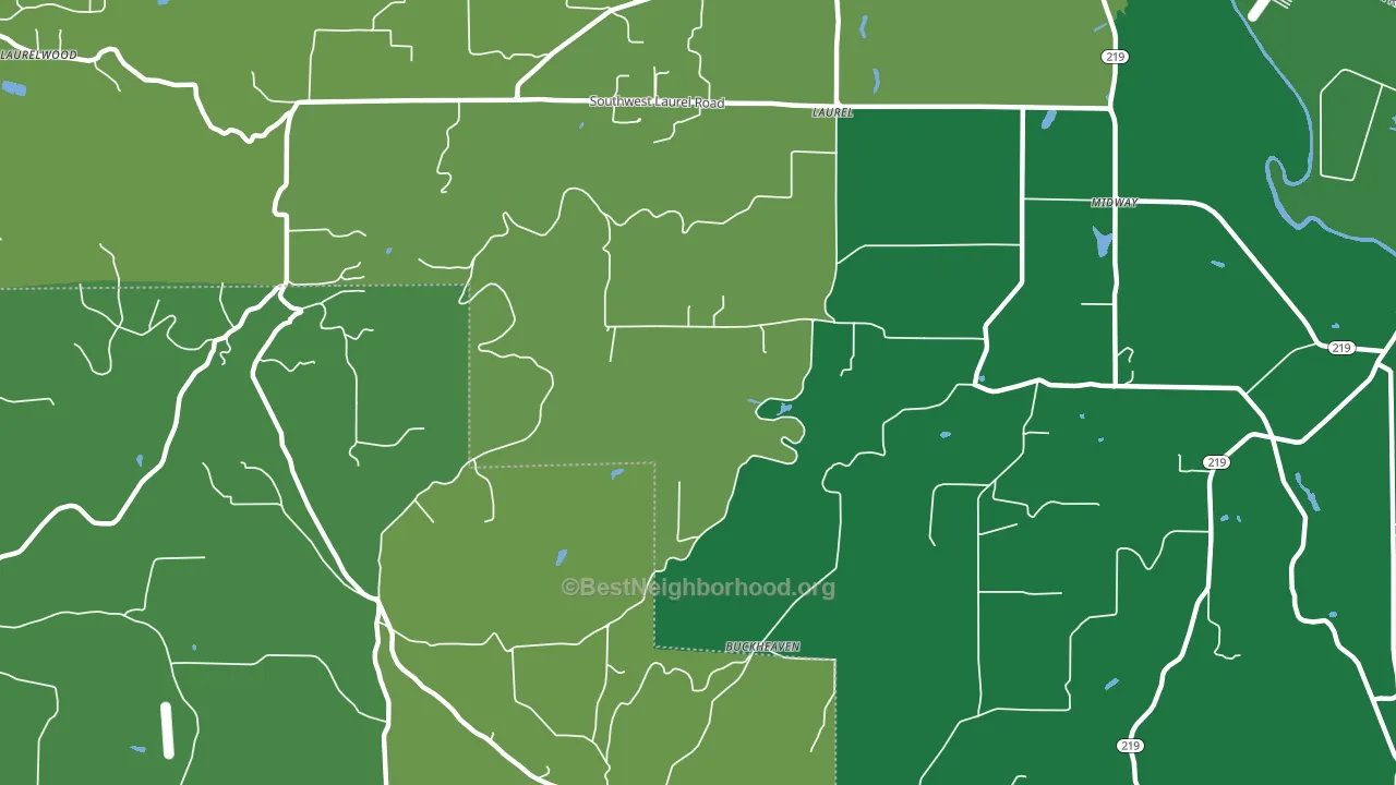 Laurel, OR block-group voter-turnout map