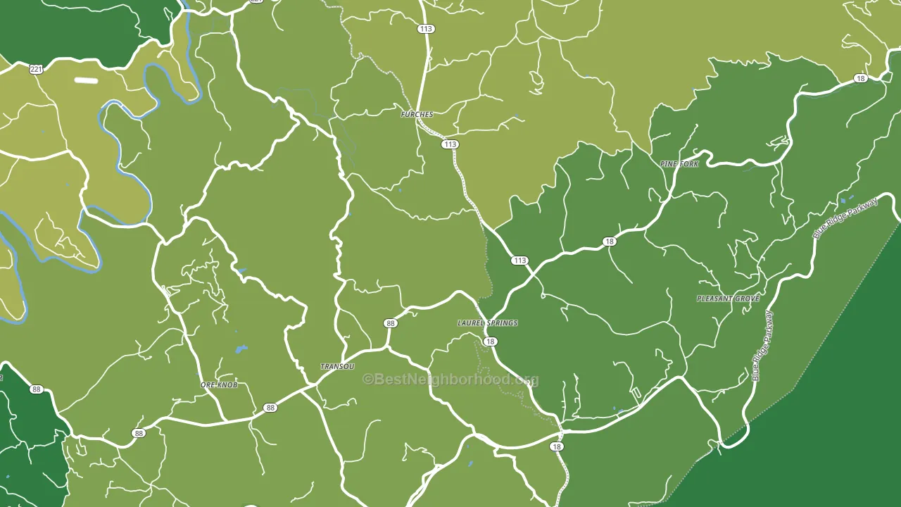 Laurel Springs, NC block-group voter-turnout map