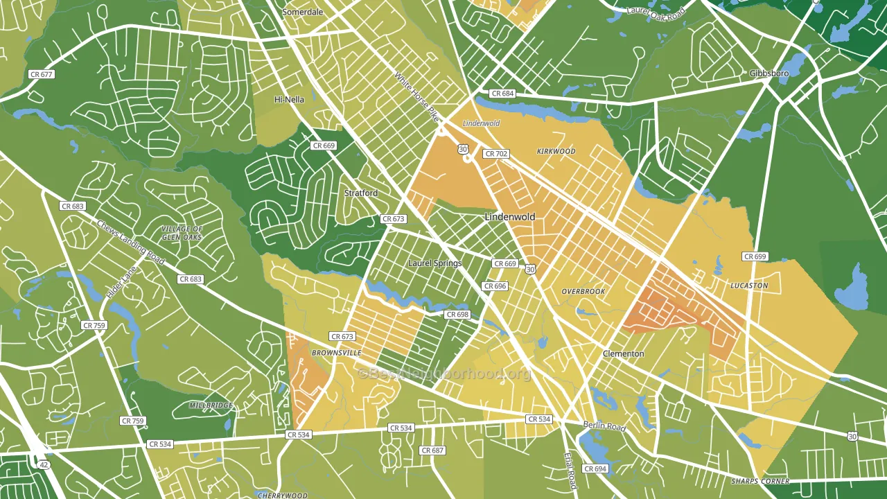 Laurel Springs, NJ block-group voter-turnout map