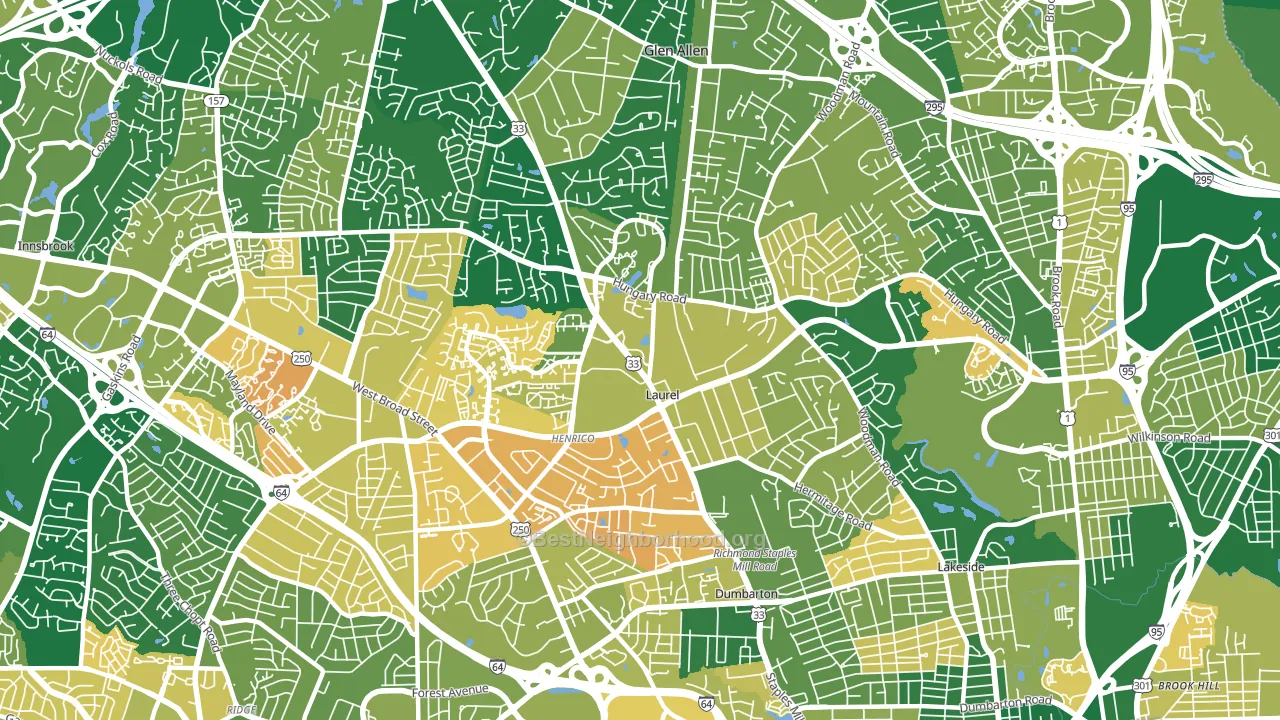 Laurel, VA block-group voter-turnout map