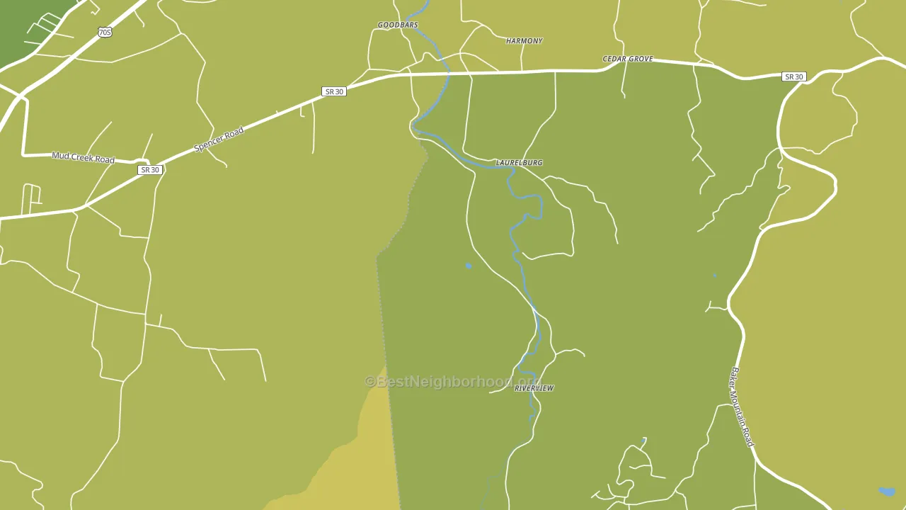 Laurelburg, TN block-group voter-turnout map