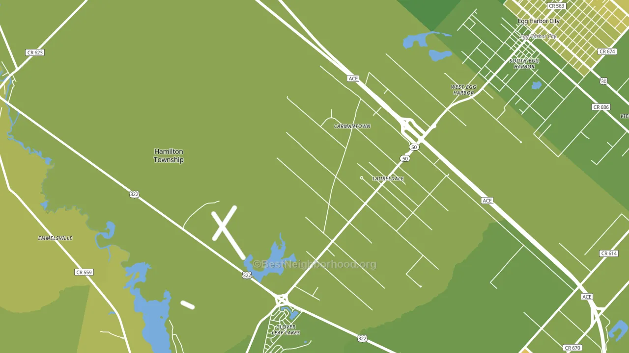 Laureldale, NJ block-group voter-turnout map