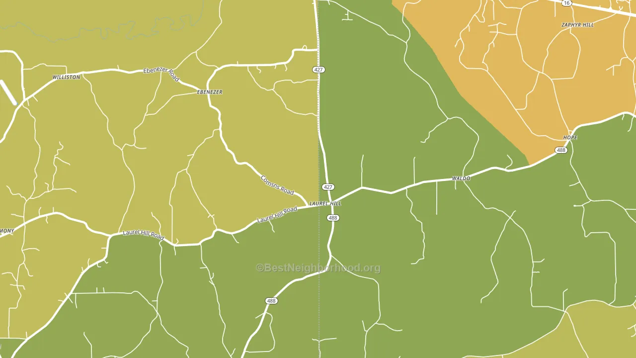 Laurelhill, MS block-group voter-turnout map
