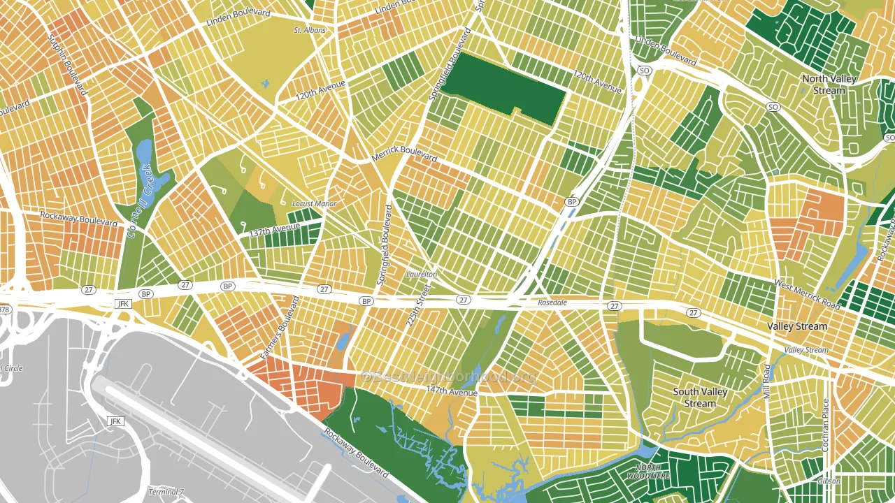 Laurelton, Queens, NY block-group voter-turnout map