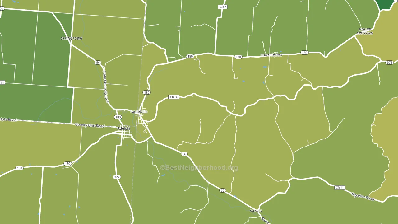 Laurelville, OH block-group voter-turnout map