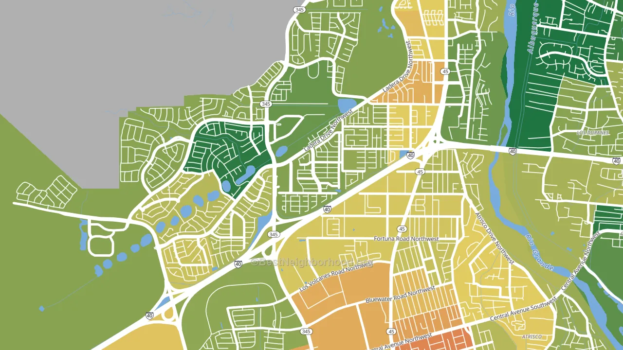 Laurelwood, Albuquerque, NM block-group voter-turnout map