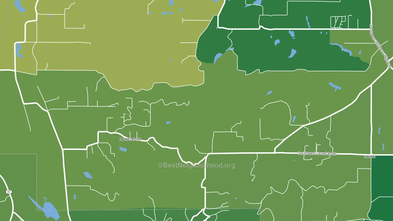Laurelwood, OR block-group voter-turnout map