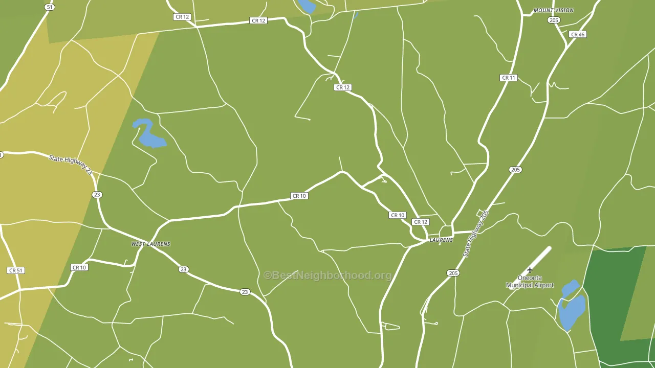 Laurens, NY block-group voter-turnout map