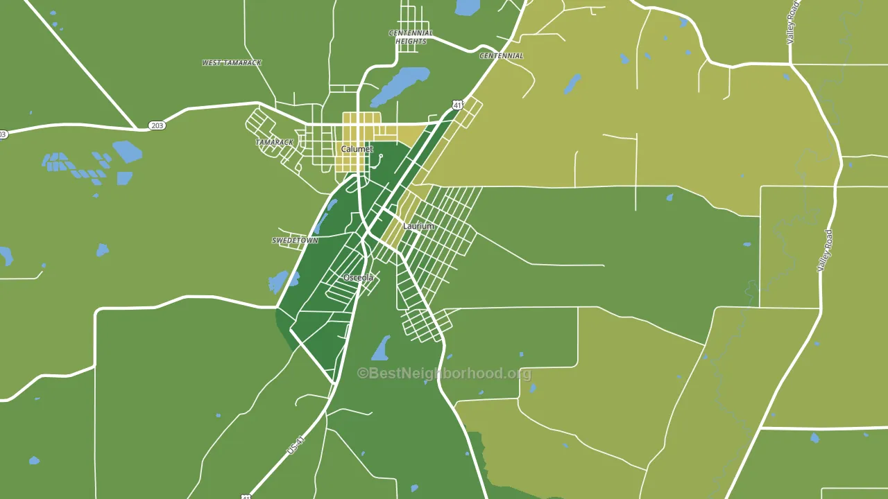Laurium, MI block-group voter-turnout map