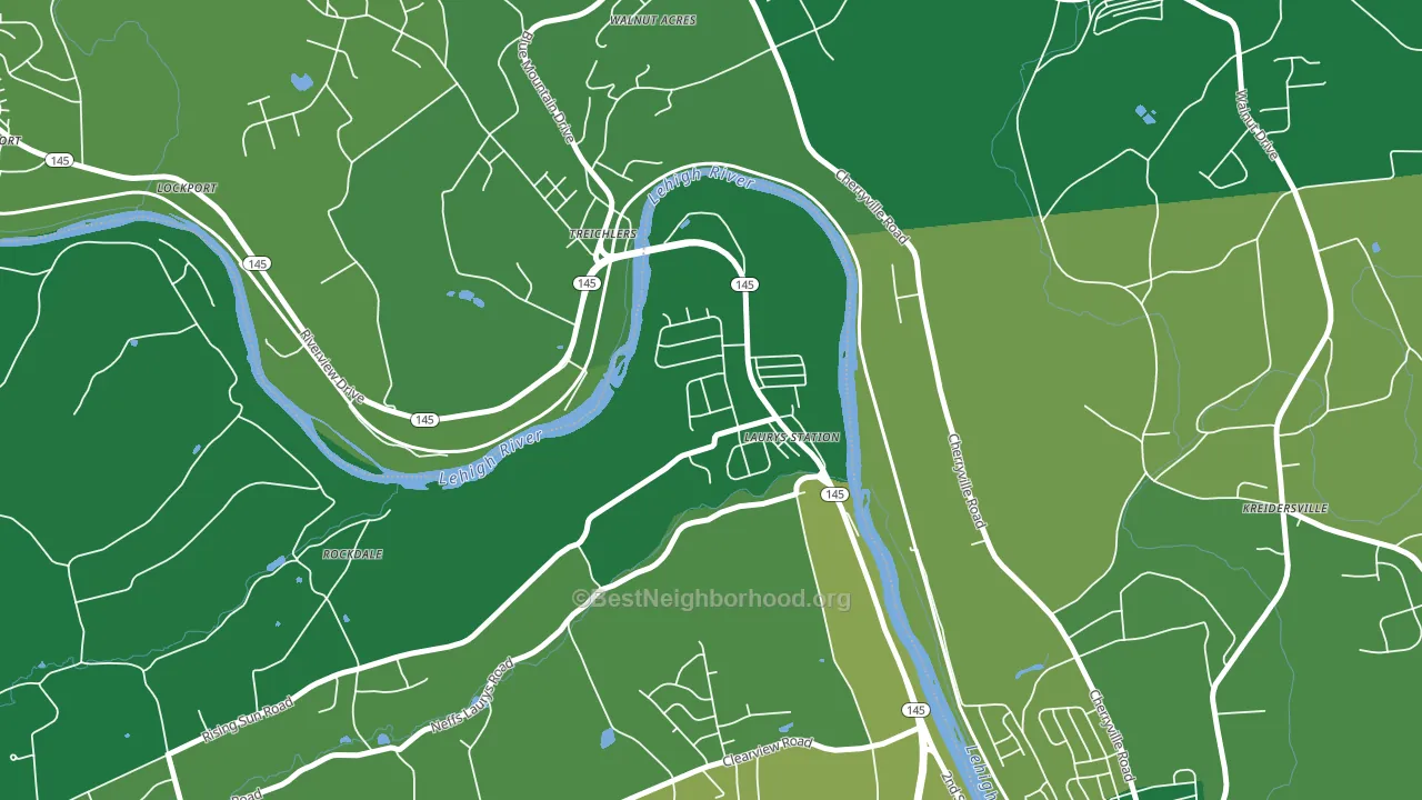Laurys Station, PA block-group voter-turnout map