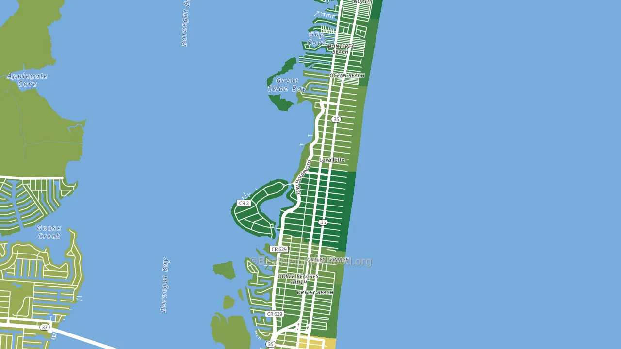 Lavallette, NJ block-group voter-turnout map
