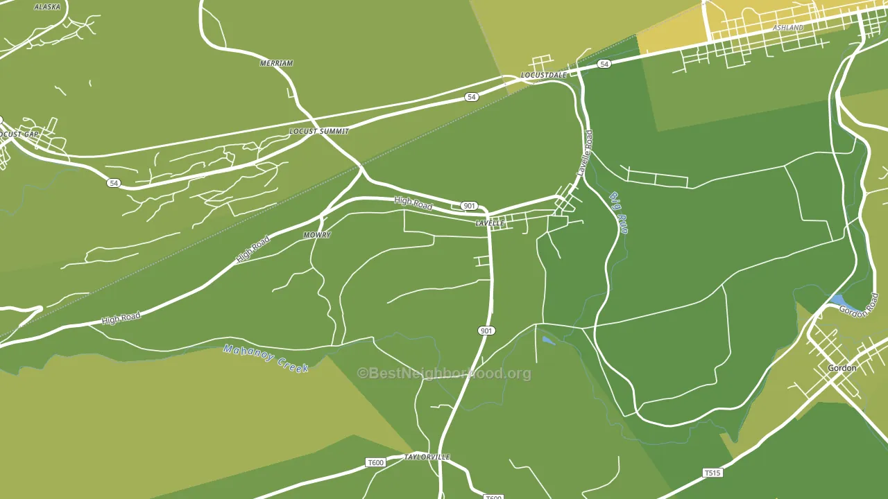 Lavelle, PA block-group voter-turnout map