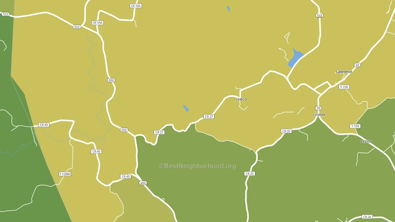 Lawco, OH block-group voter-turnout map