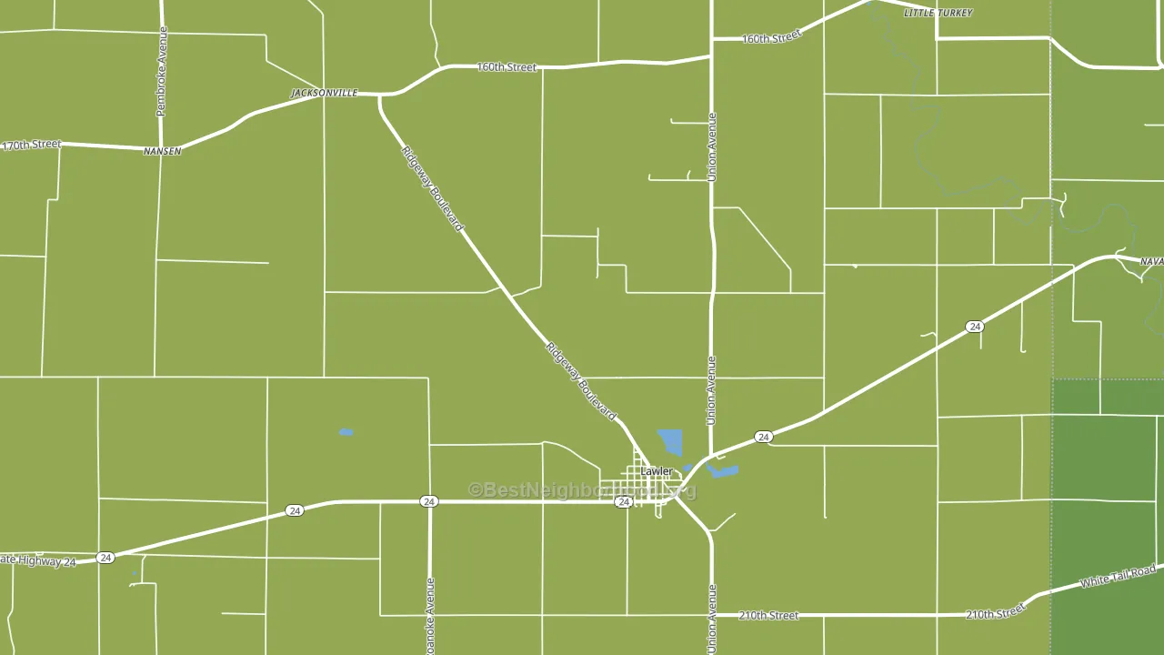 Lawler, IA block-group voter-turnout map