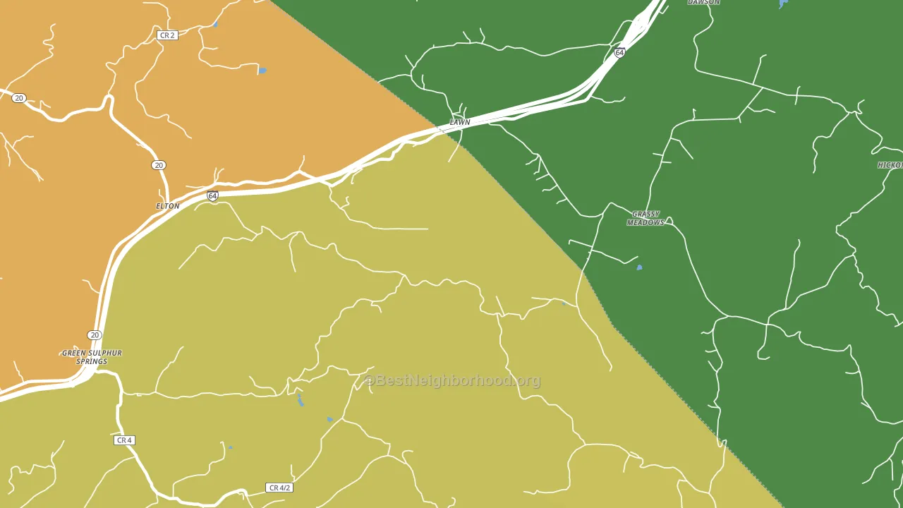 Lawn, WV block-group voter-turnout map
