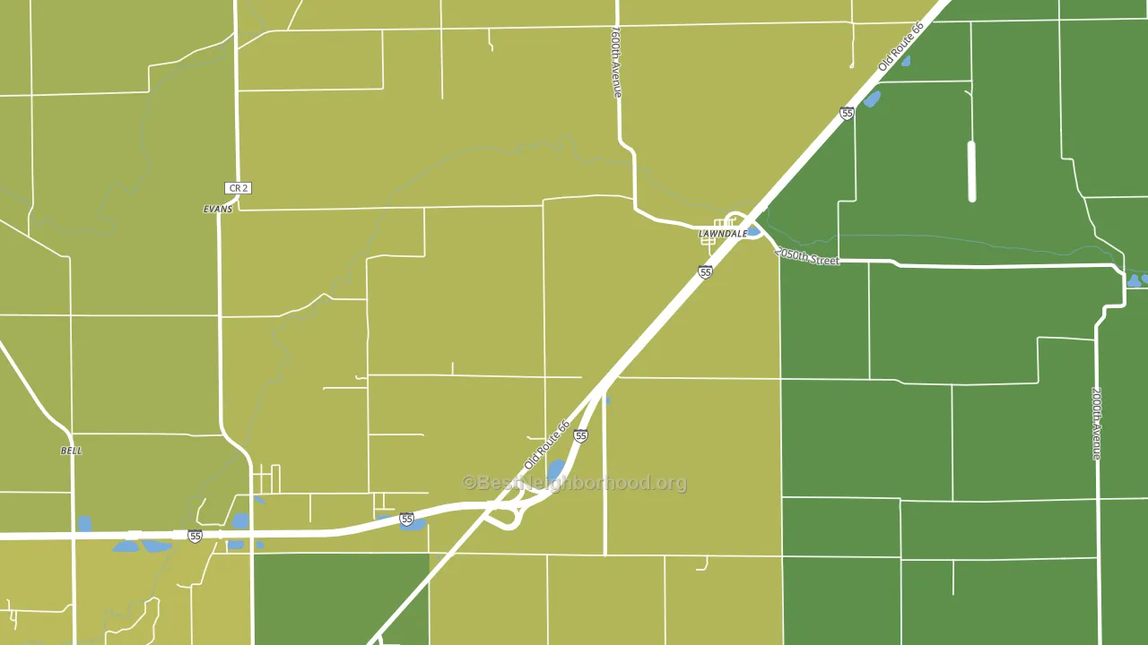 Lawndale, IL block-group voter-turnout map