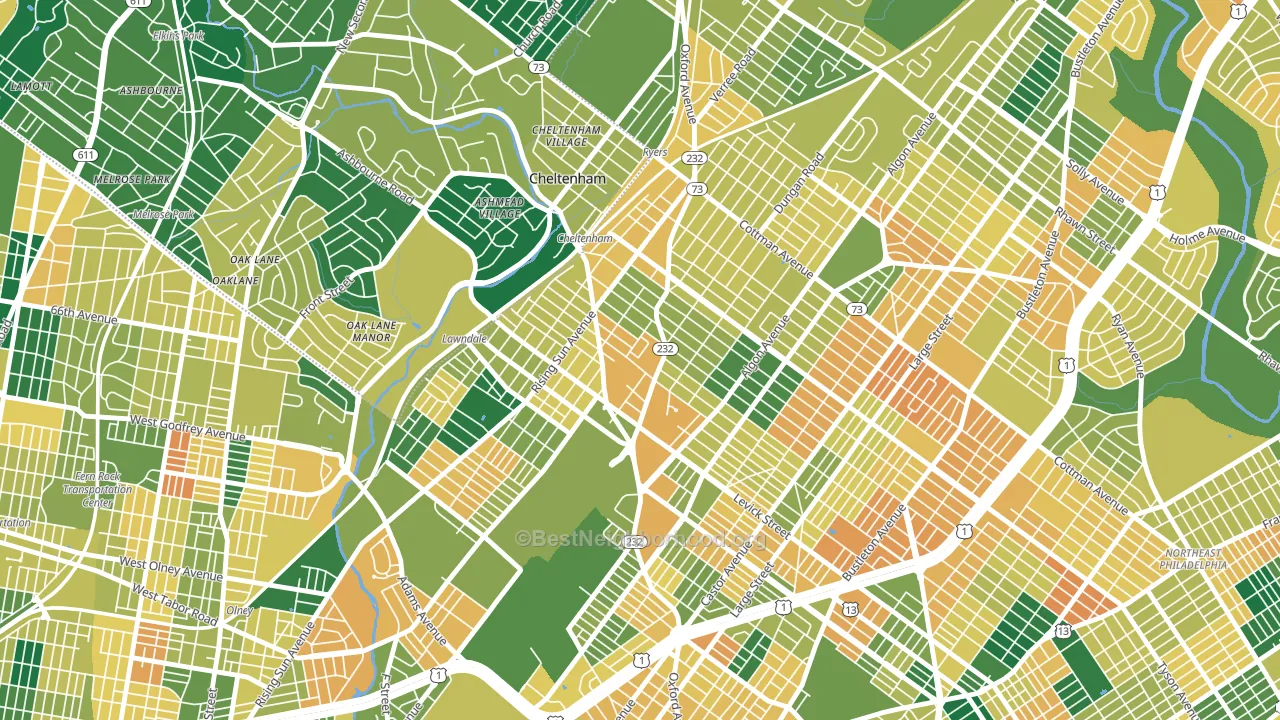 Lawndale, Philadelphia, PA block-group voter-turnout map