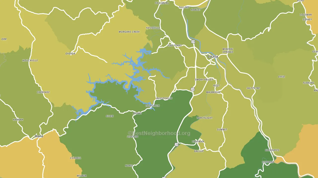 Lawrence County, KY block-group voter-turnout map