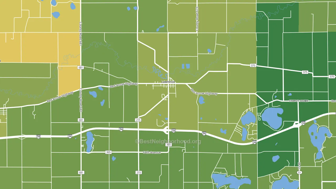 Lawrence, MI block-group voter-turnout map