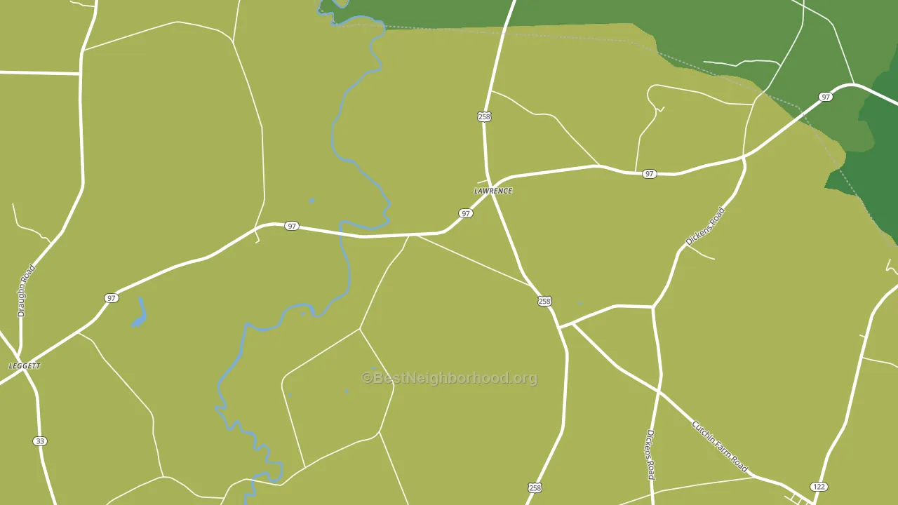 Lawrence, NC block-group voter-turnout map