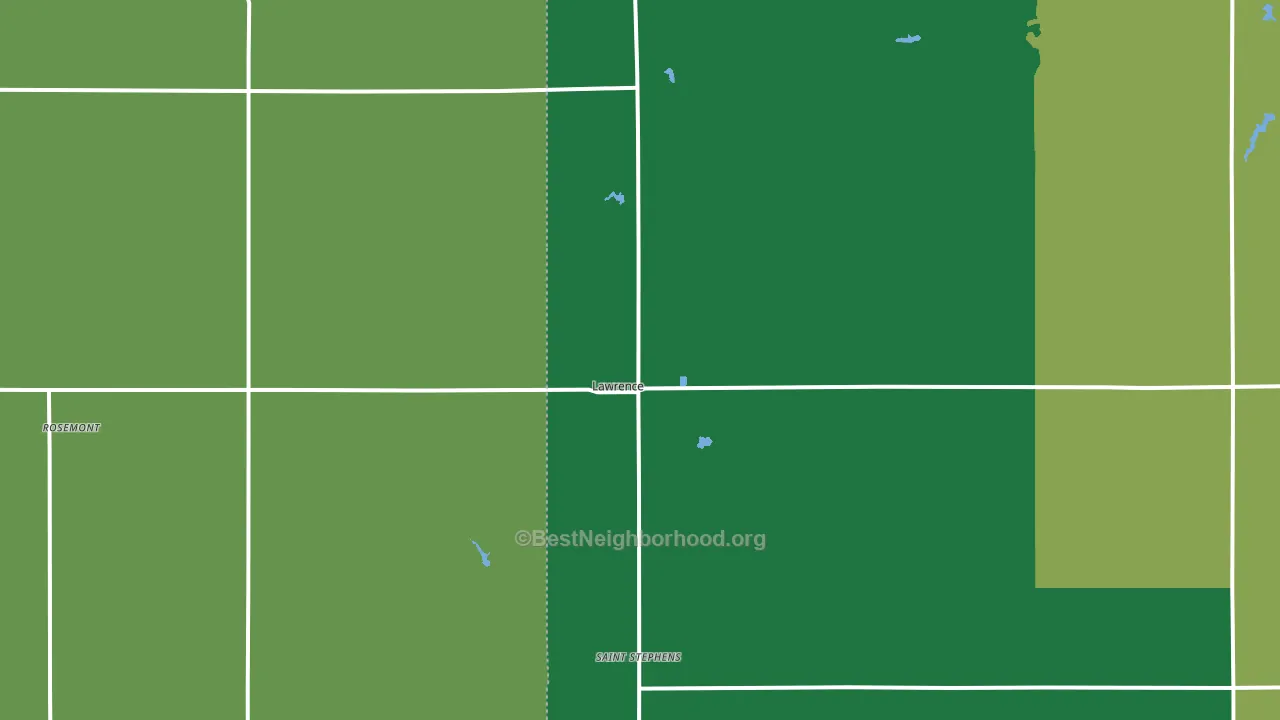 Lawrence, NE block-group voter-turnout map