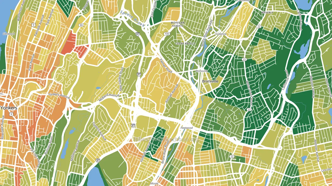 Lawrence Park, Bronxville, NY block-group voter-turnout map