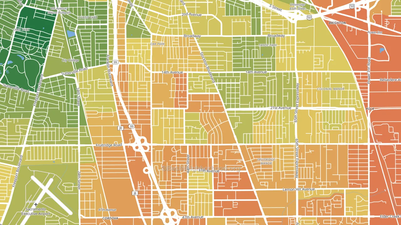 Lawrence Park, Sacramento, CA block-group voter-turnout map