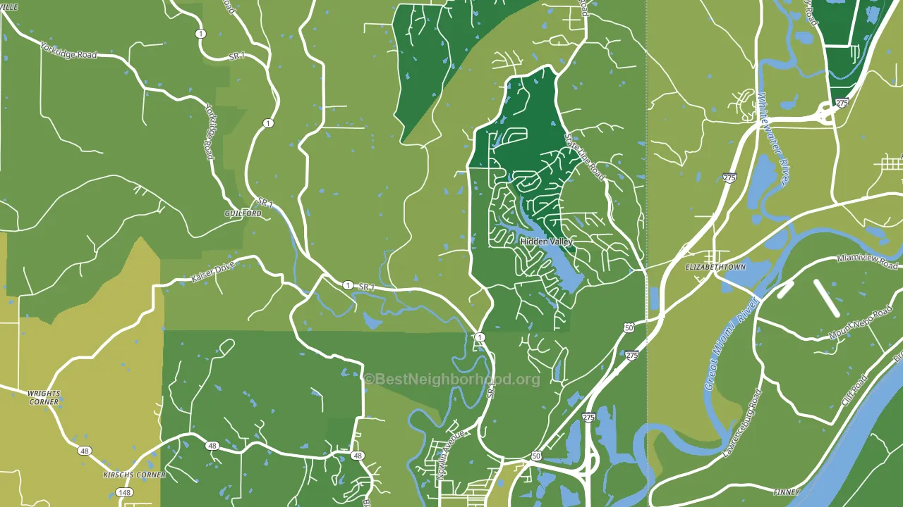 Lawrenceburg, IN block-group voter-turnout map