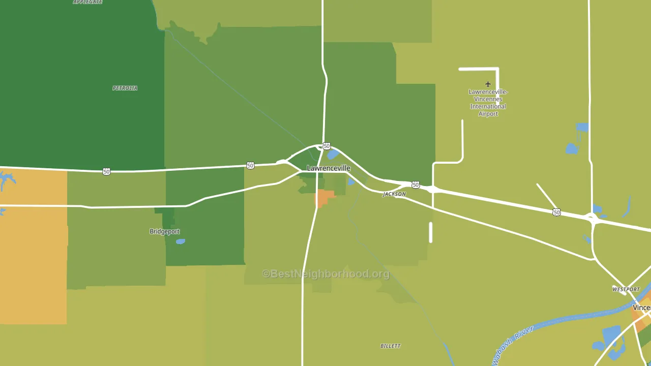 Lawrenceville, IL block-group voter-turnout map
