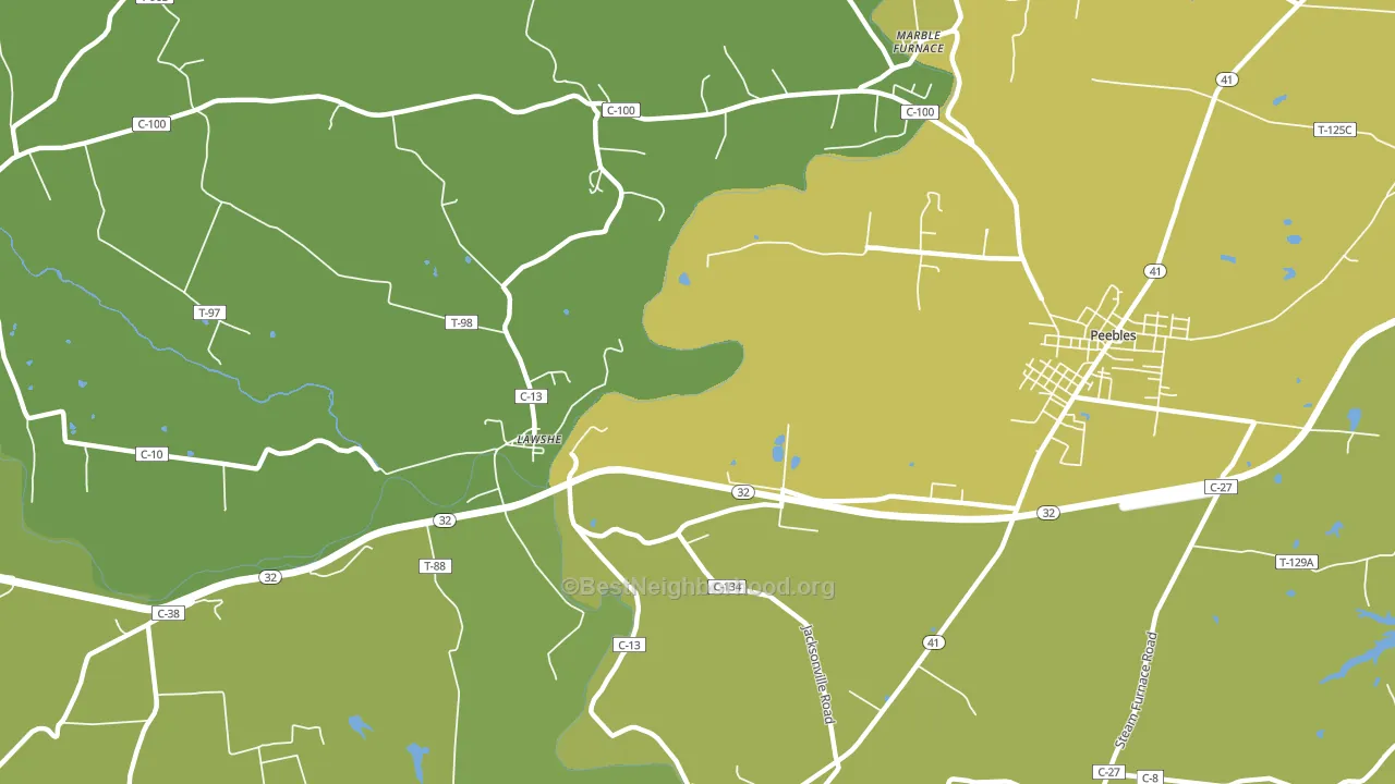 Lawshe, OH block-group voter-turnout map