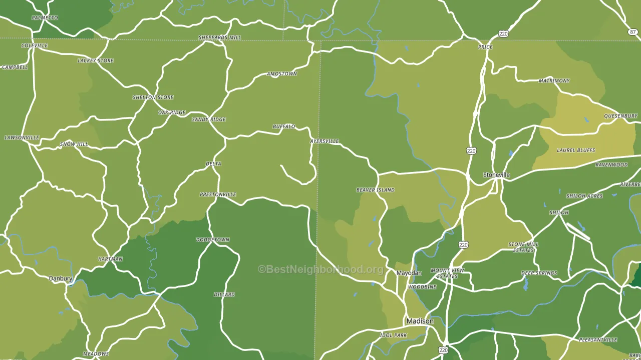 Lawsonville, NC block-group voter-turnout map