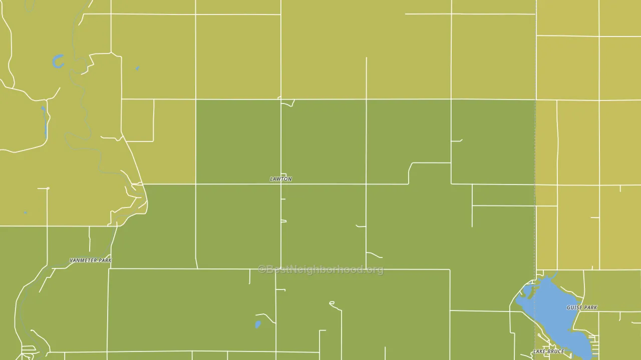 Lawton, IN block-group voter-turnout map