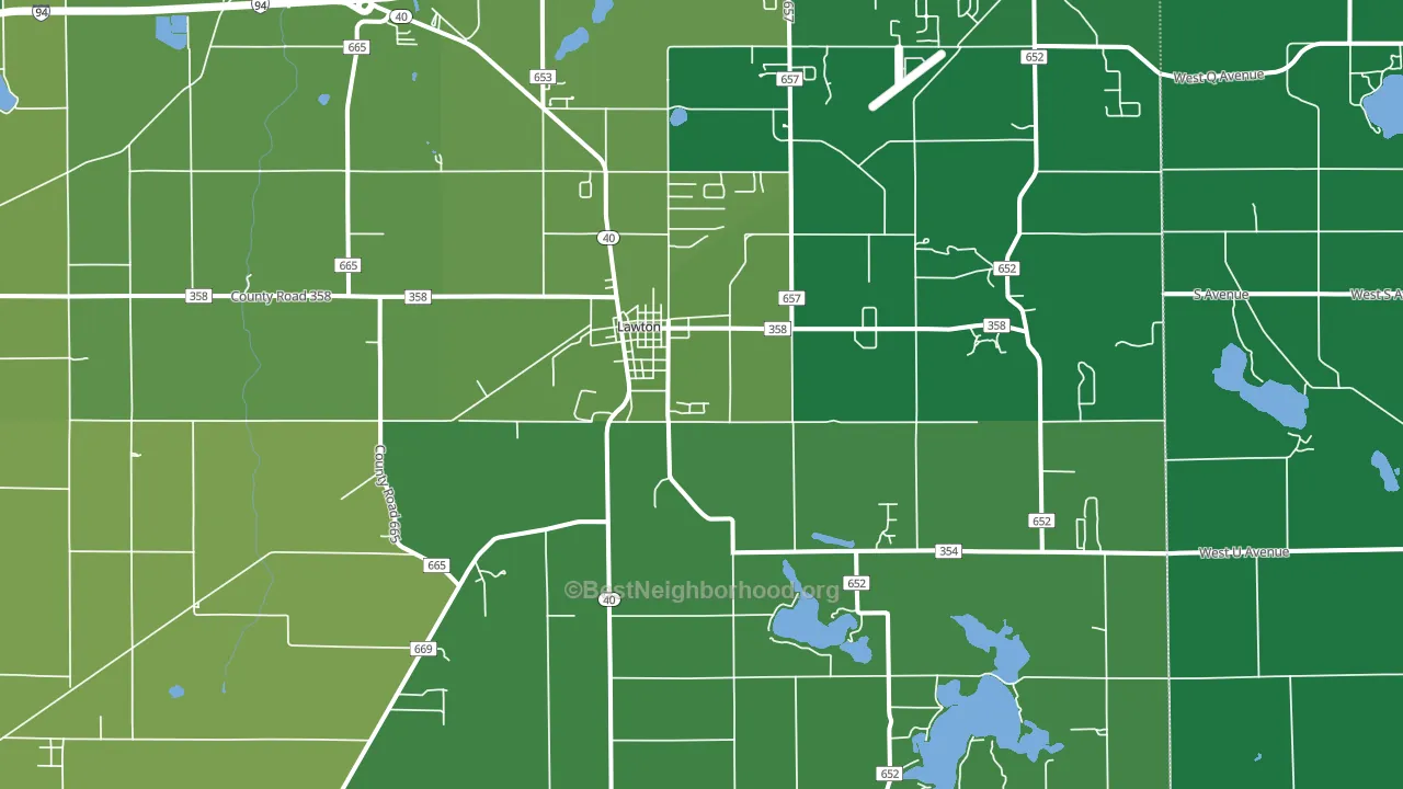 Lawton, MI block-group voter-turnout map