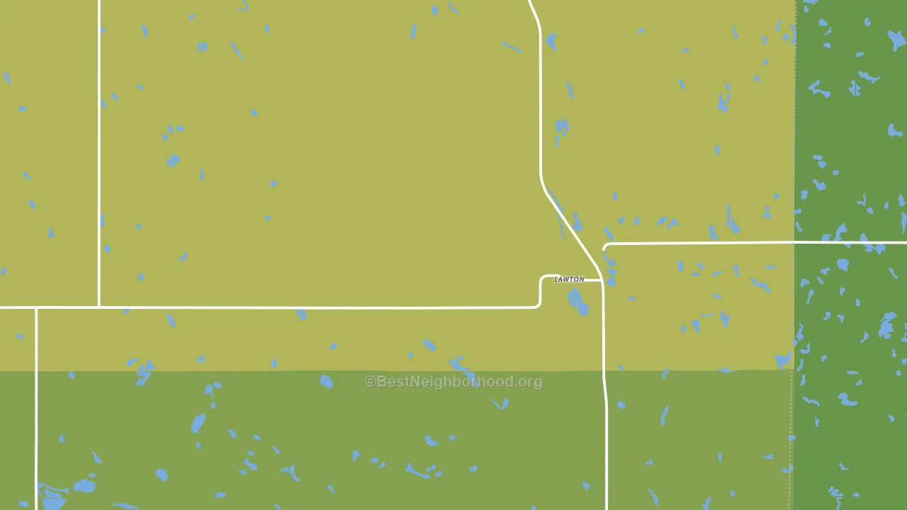 Lawton, ND block-group voter-turnout map