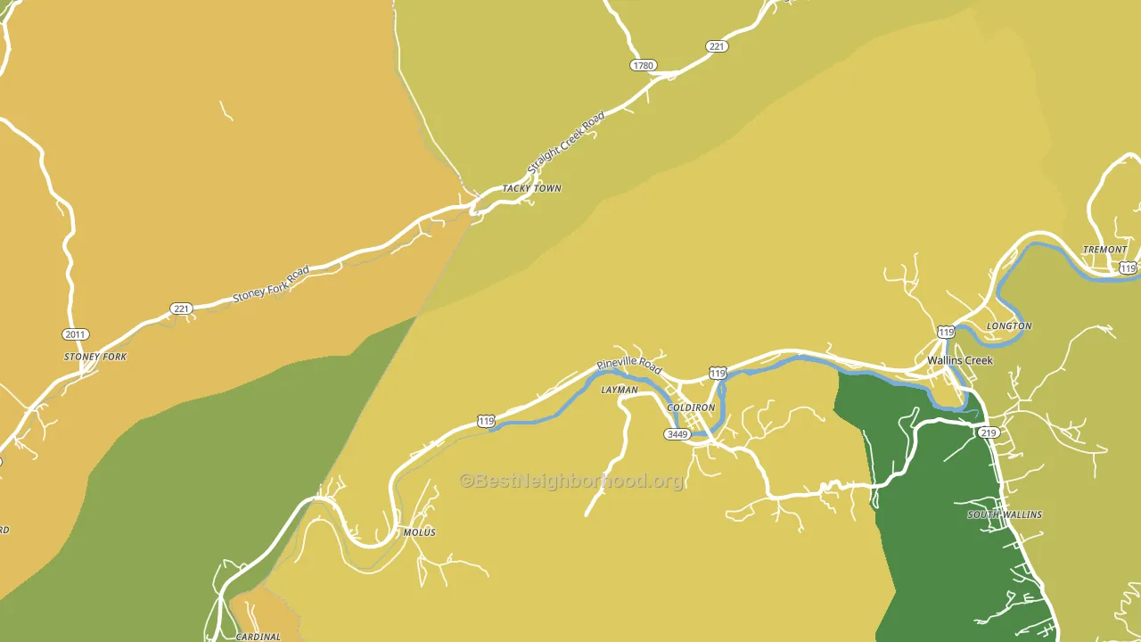 Layman, KY block-group voter-turnout map