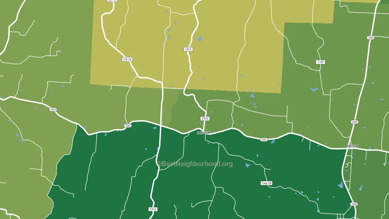Layman, OH block-group voter-turnout map
