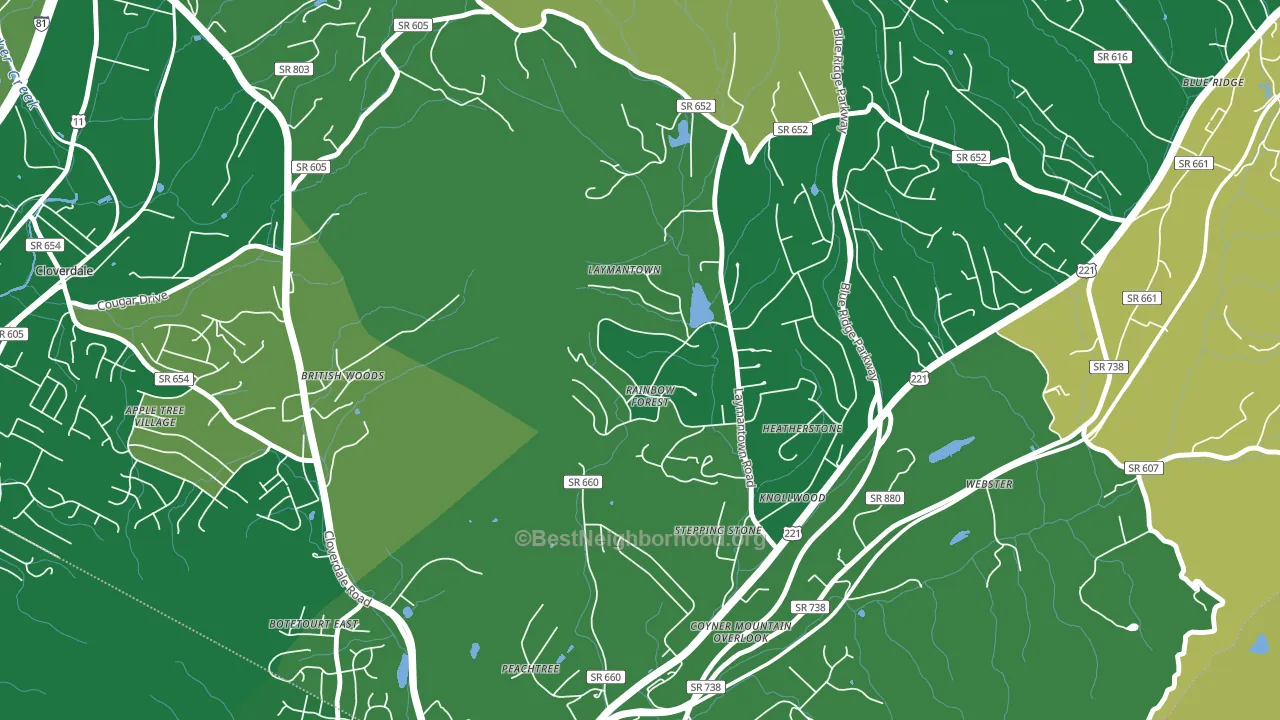 Laymantown, VA block-group voter-turnout map