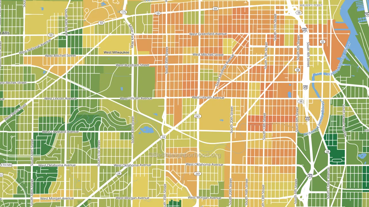 Layton Park, Milwaukee, WI block-group voter-turnout map