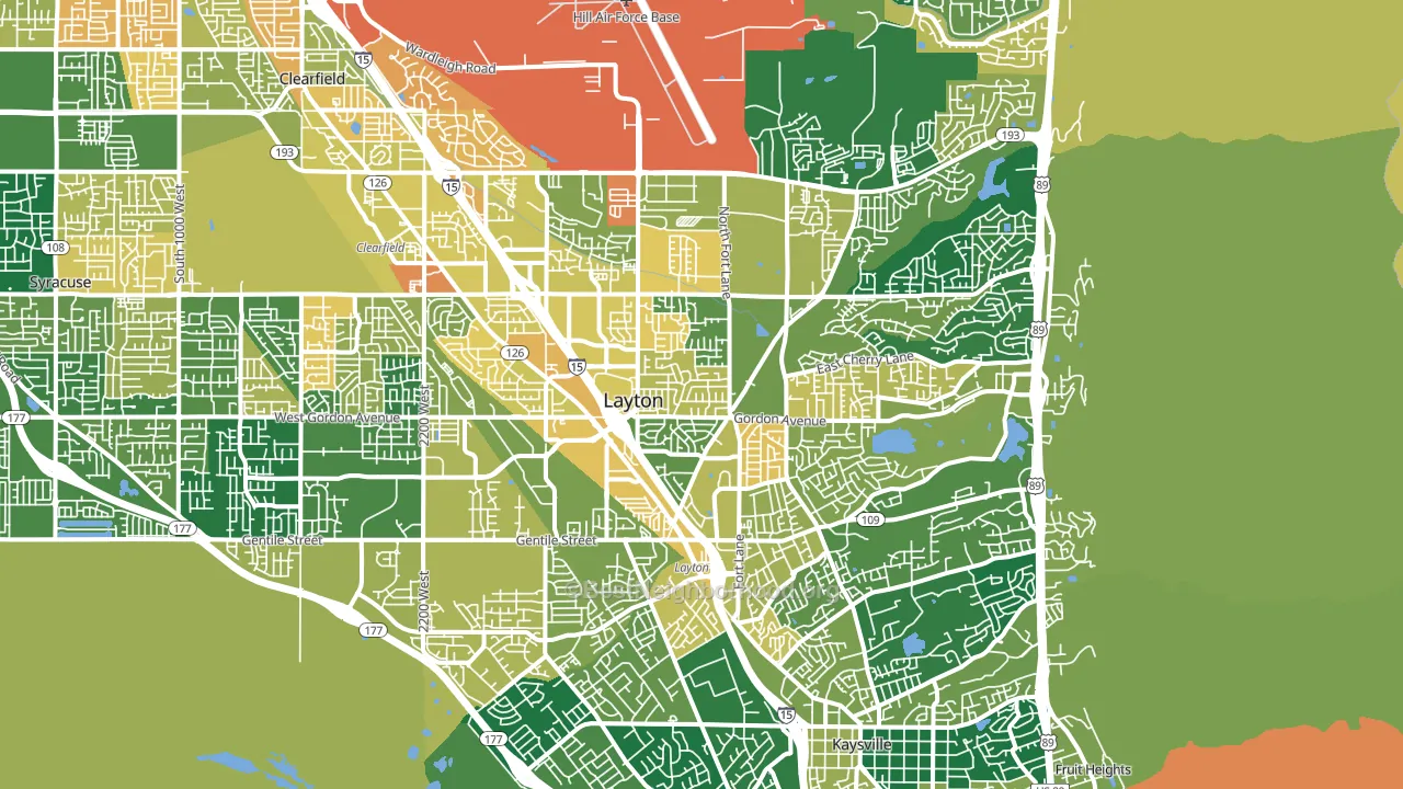 Layton, UT block-group voter-turnout map