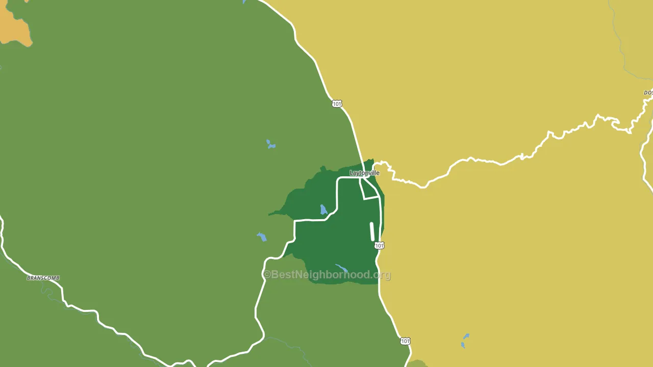 Laytonville, CA block-group voter-turnout map
